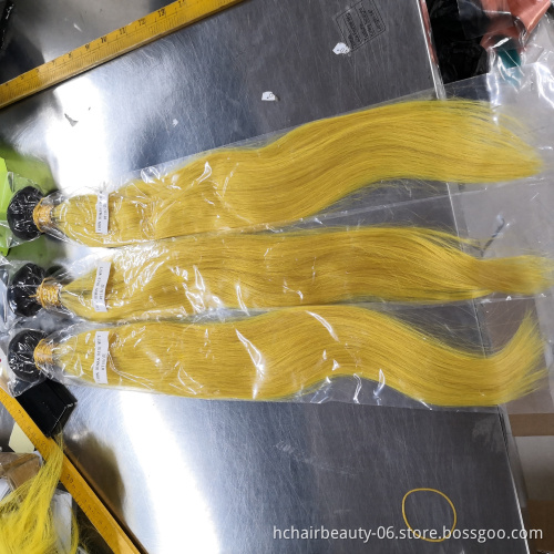 Wholesale Price Ombre T1B/yellow Brazilian Straight Hair Bundles With Lace Closure and Frontal with Dark Roots